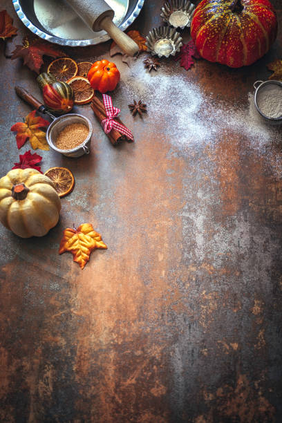 istock Autumn Background with Nuts, Spices and Candied Oranges 845987466
