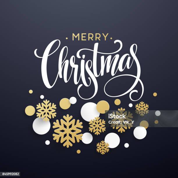 クリスマス背景黒に黄金と白い紙雪の結晶はがき小冊子リーフレットポスターのテンプレートです ベクトル図 Eps1 - クリスマスのベクターアート素材や画像を多数ご用意