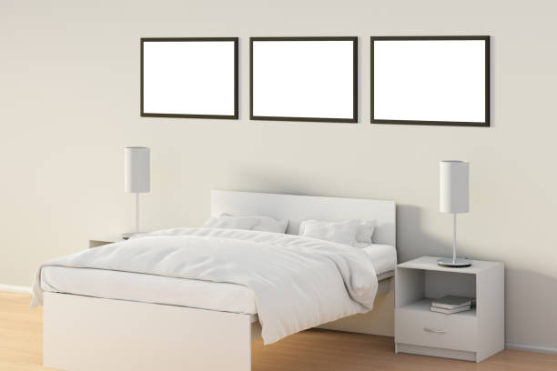 istock Blank poster in bedroom 845993158