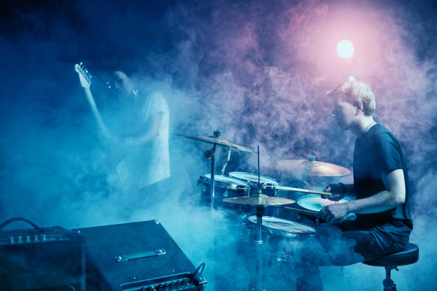 istock The drummer plays solo. 845996102