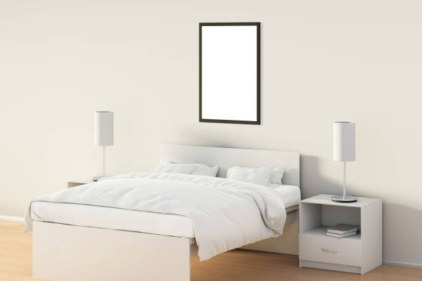 istock Blank poster in bedroom 845996660
