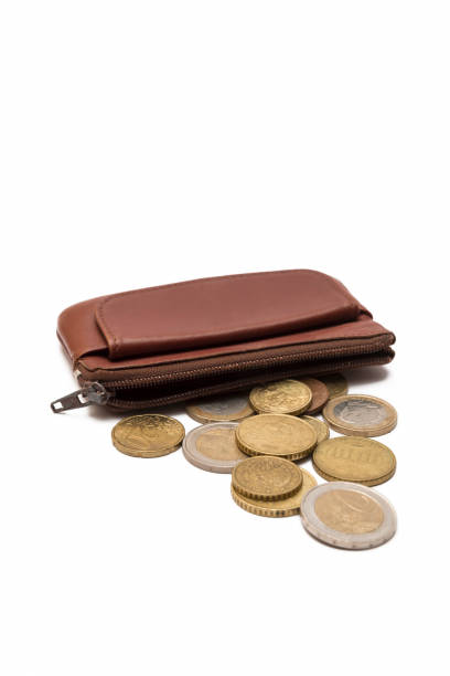 istock Leather Zipper Purse With Euro Coins 845999280