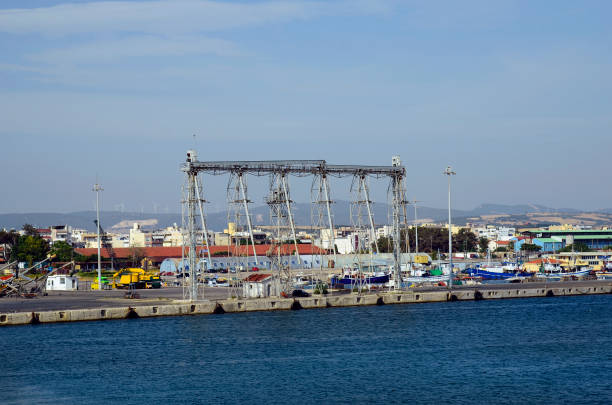 Greece, loading station and cargo terminal in the harbor of Alexandroupolis
