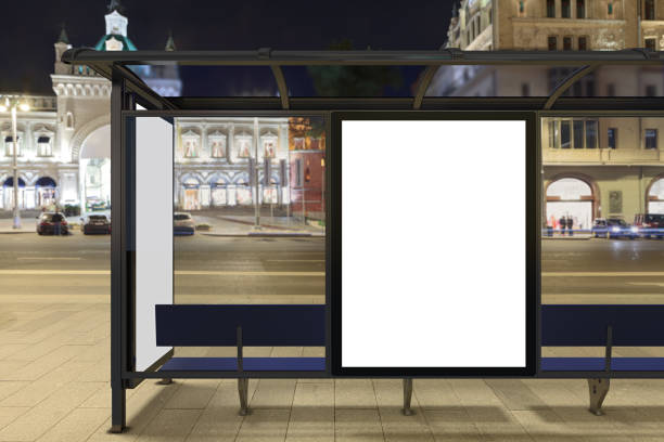 istock Blank advertising billboard on bus stop 846000094