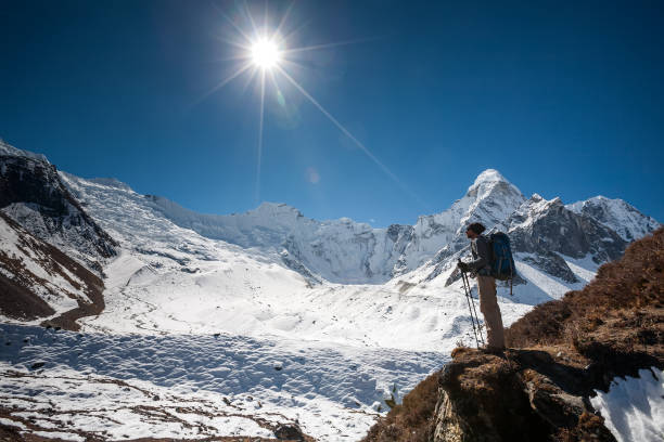 istock Trekker in Khumbu valley on a way to Everest Base camp 846002718