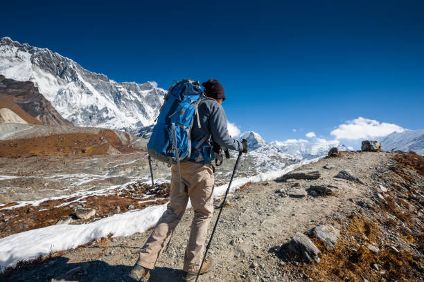 istock Trekker in Khumbu valley on a way to Everest Base camp 846002748