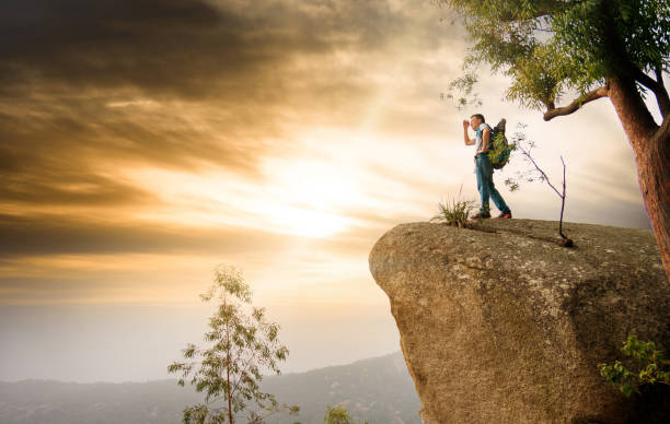 istock A man on top of the rock 846003170