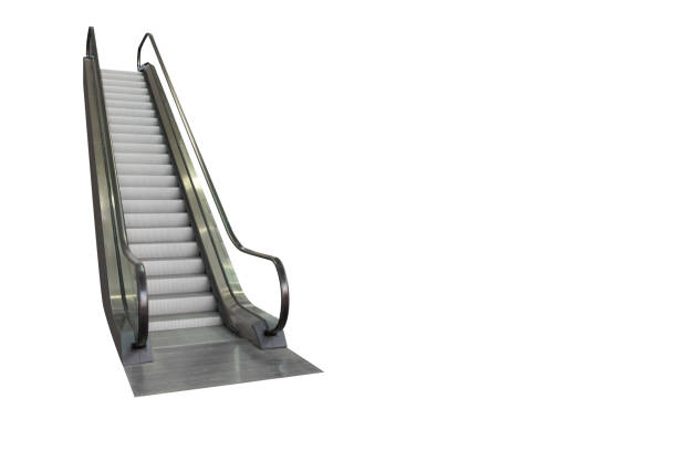 istock Escalator isolated on white background, clipping path included. 846003670