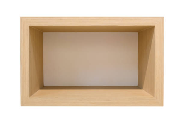 istock Empty wooden shelves isolated on white background. Clipping paths included. 846003676