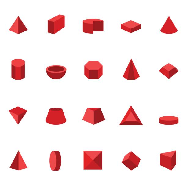 kształty geometryczne - piramida figura geometryczna stock illustrations