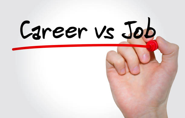 istock Hand writing inscription Career vs Job with marker, concept 846011820