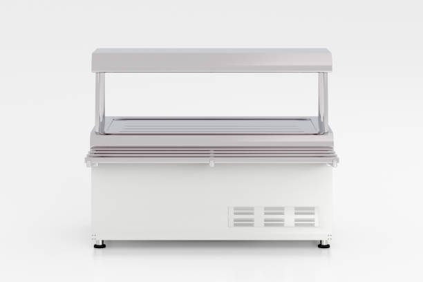 istock Empty refrigerated display of food service counter 846021792