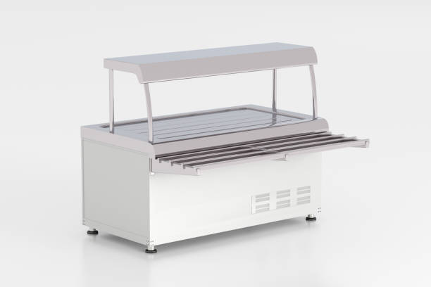 istock Empty refrigerated display of food service counter 846021936