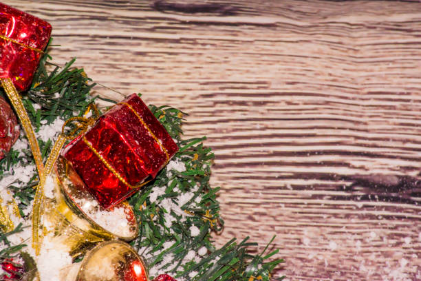 istock Christmas Decoration On Wooden Background 846022056