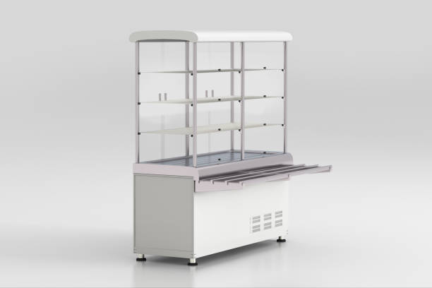istock Empty refrigerated display of food service counter 846022214
