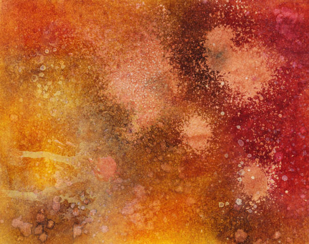 istock Bright red and orange hand painted background 846025550