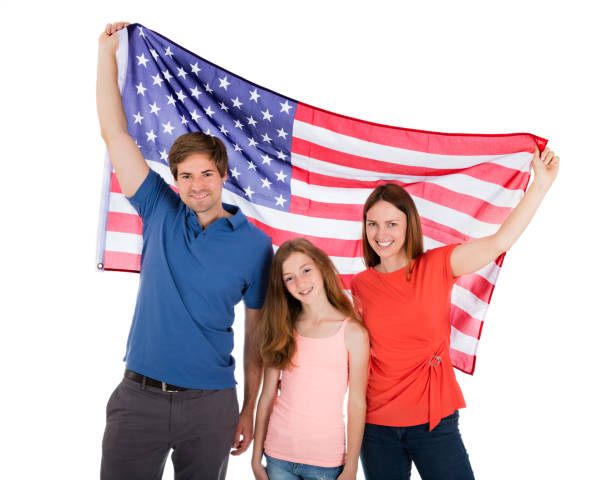 istock Family Holding American Flag 846040740