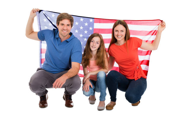 istock Family Holding American Flag 846040772