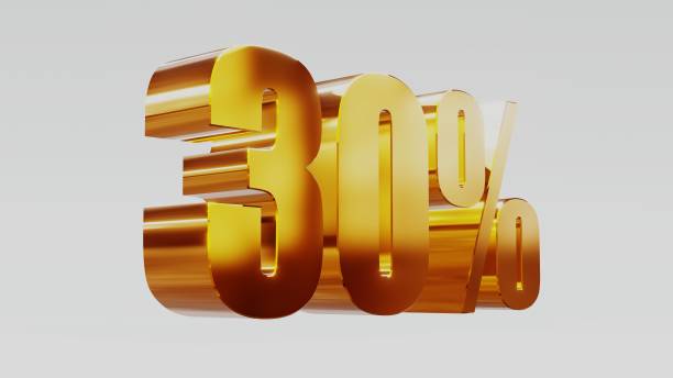 istock gold thirty percent 30% 3d illustration 846044474