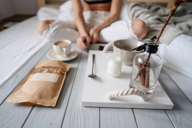 istock Woman eating cereals in bed 846044496