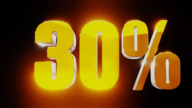 istock gold thirty percent 30% 3d illustration 846046558