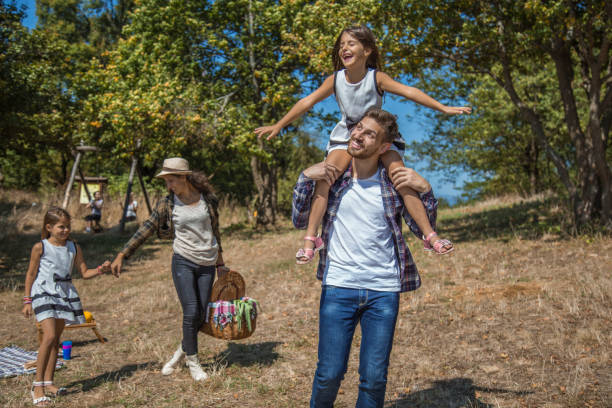istock Cheerful happy family picnicking 846048674
