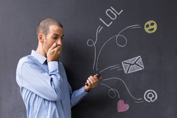 istock Social media chat with icons and emojis 846049406