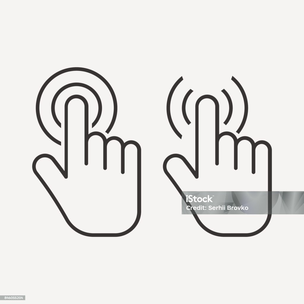 Hand touch icon. Click icon. isolated on background. Vector illustration. Icon Symbol stock vector