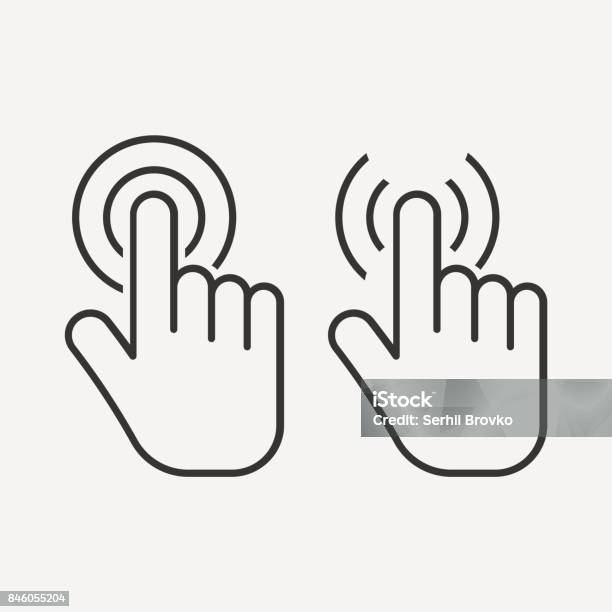 Hand Touch Icon Click Icon Isolated On Background Vector Illustration Stock Illustration - Download Image Now