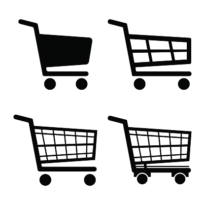 Shopping Cart Icon set icon isolated on white background. Vector illustration. Eps 10.