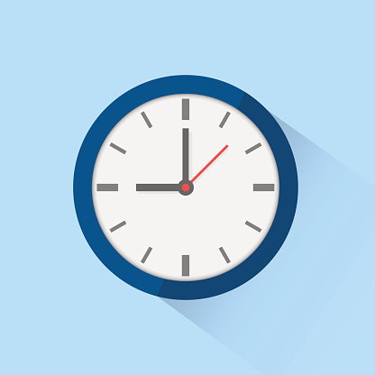 Clock icon isolated on background. Vector illustration. Eps 10.