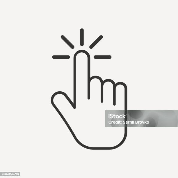 Klicken Sie Auf Symbol Handsymbol Auf Hintergrund Isoliert Vektorillustration Stock Vektor Art und mehr Bilder von Icon