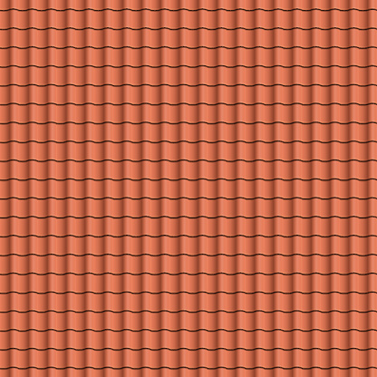 Red roof tiles background texture in regular rows.Seamless pattern. Vector illustration. Eps 10.