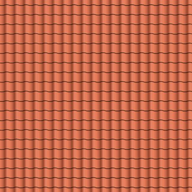 Red roof tiles background texture in regular rows.Seamless pattern. Vector illustration. Red roof tiles background texture in regular rows.Seamless pattern. Vector illustration. Eps 10. roof tile stock illustrations