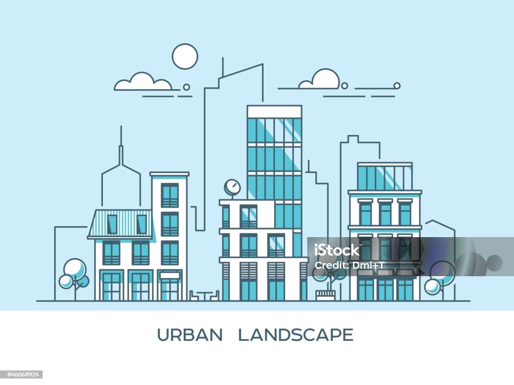 Green energy and eco friendly city. Modern architecture, buildings, skyscrapers. Flat vector illustration. 3d style. Green energy and eco friendly city. Modern architecture, buildings, skyscrapers. Flat vector illustration style. City Street stock vector