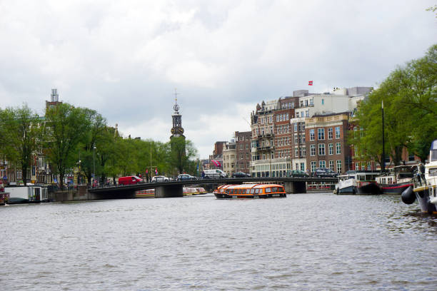 istock Holland, Amsterdam, city views, navigation channels and monuments 846069104