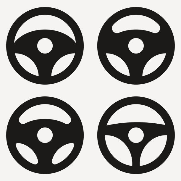 ilustrações de stock, clip art, desenhos animados e ícones de sey of car wheel icon. collection car rudder emblem icon isolated on white background. vector illustration. - serhii