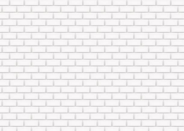 White brick wall in subway tile pattern. Vector illustration. White brick wall in subway tile pattern. Vector illustration. Eps 10. bathroom backgrounds stock illustrations