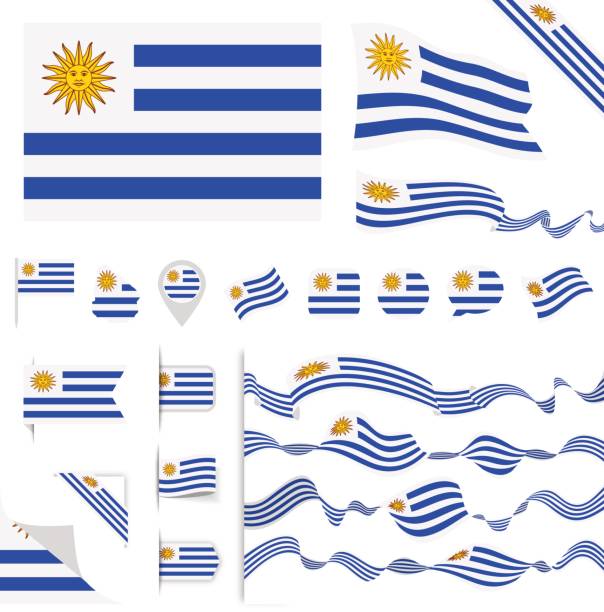 n0605-터키-플래그가 설정 - uruguay stock illustrations