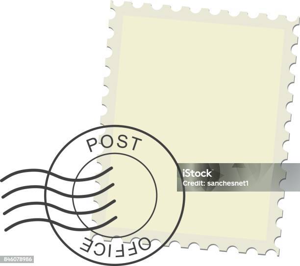 Postage Stamp Stock Illustration - Download Image Now - Postmark, Postage Stamp, At The Edge Of