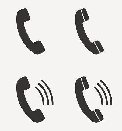 Set of handset icon isolated on background. Vector illustration. Eps 10.