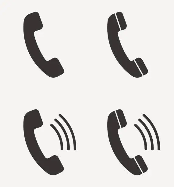 Vector illustration of Set of handset icon isolated on background. Vector illustration.