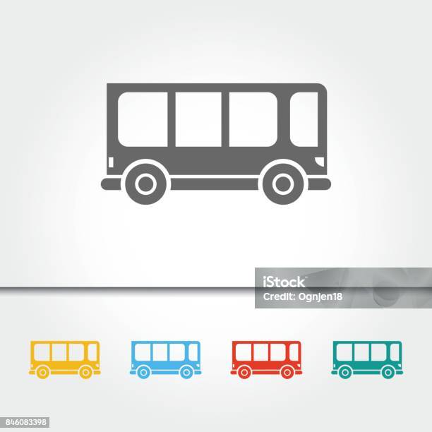 Bus Single Icon Vector Illustration Stock Illustration - Download Image Now - Shuttle Bus, 2017, Backgrounds