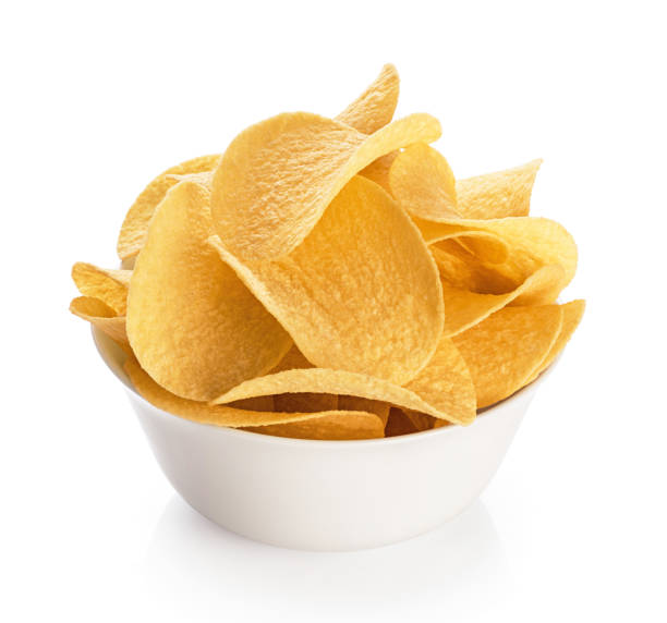 istock Bowl with potato chips isolated on a white background. 846088220