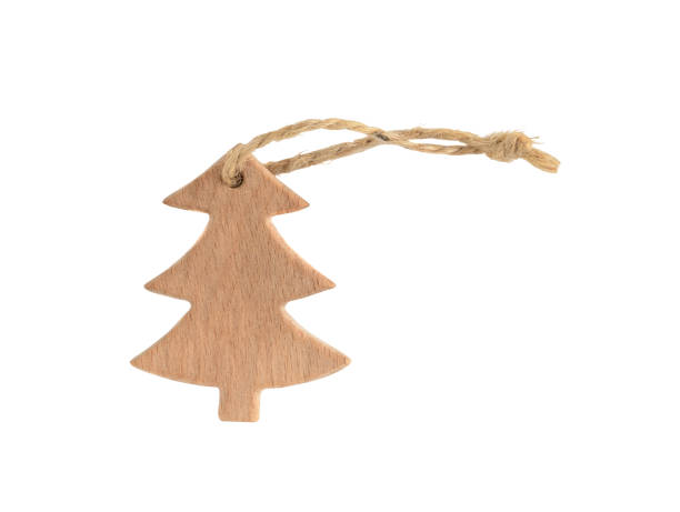 istock Wooden christmas tree with rope ornament isolated on white 846127938