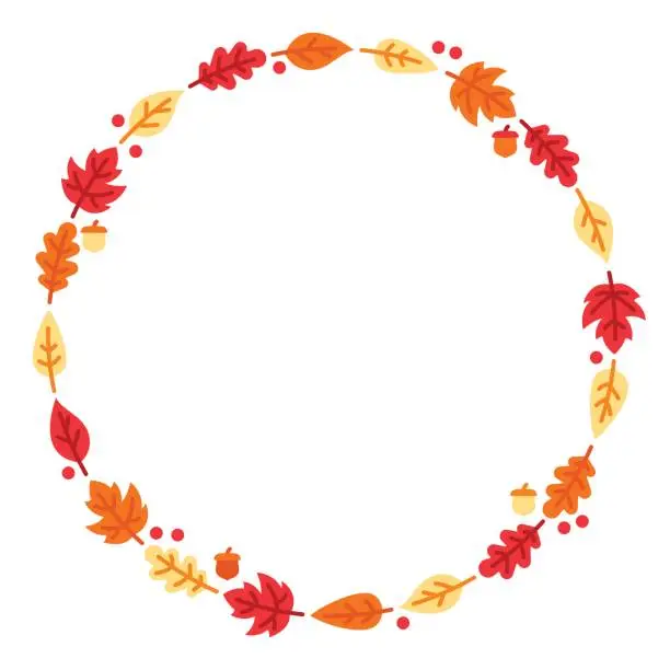 Vector illustration of Autumn Leaf Circle