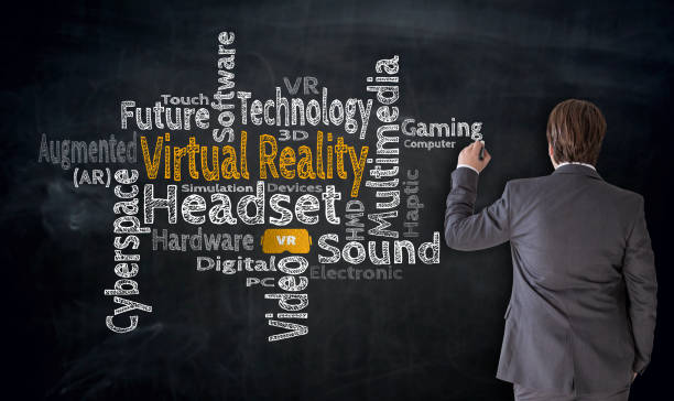 istock Businessman writes Virtual Reality Cloud on blackboard concept 846131174