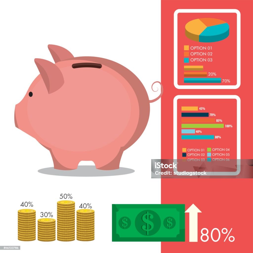 Design Save Money Saving Money Design Stock Illustration - Download Image Now ...