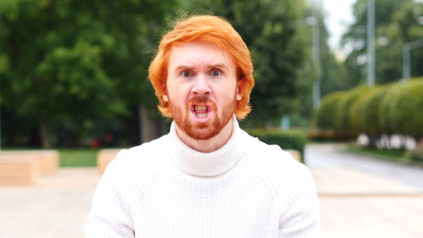 istock Portrait of Abusing Angry Man, Yelling Outdoor 846136032
