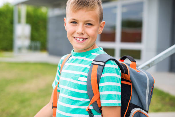 istock Pre teen boy outside at school 846141586
